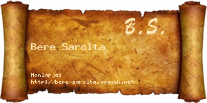 Bere Sarolta névjegykártya